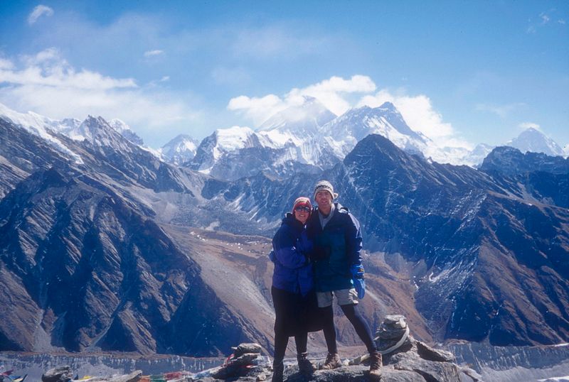 Gokyo Ri, Brian Martina, with Everest behind