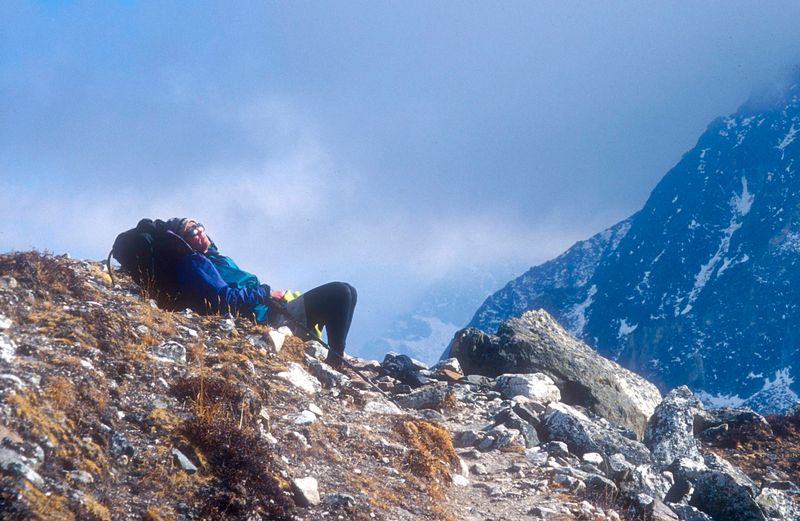 Brian knackedred on Knobbly Peak at about 5500m