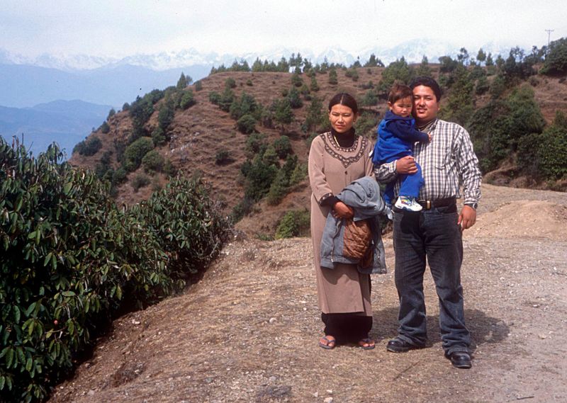We took a taxi from Katmandu to Jiri. The driver brought his wife and child along for the long drive