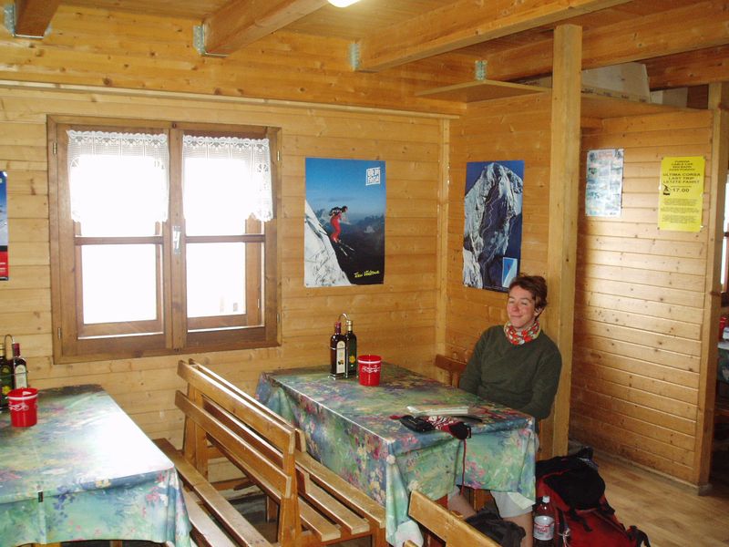 Inside a hut during stormy weather