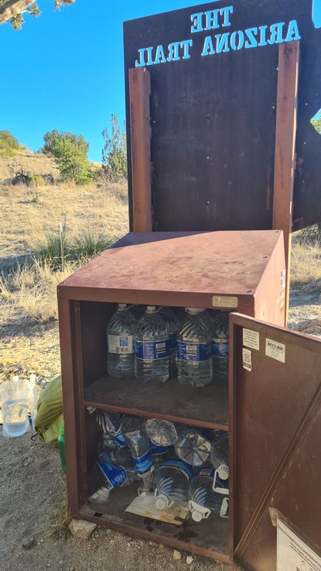 One of many water caches that were kindly left for hikers