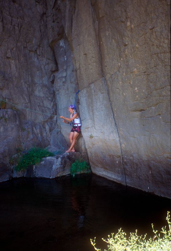 Owens River Gorge climbing Martina belaying