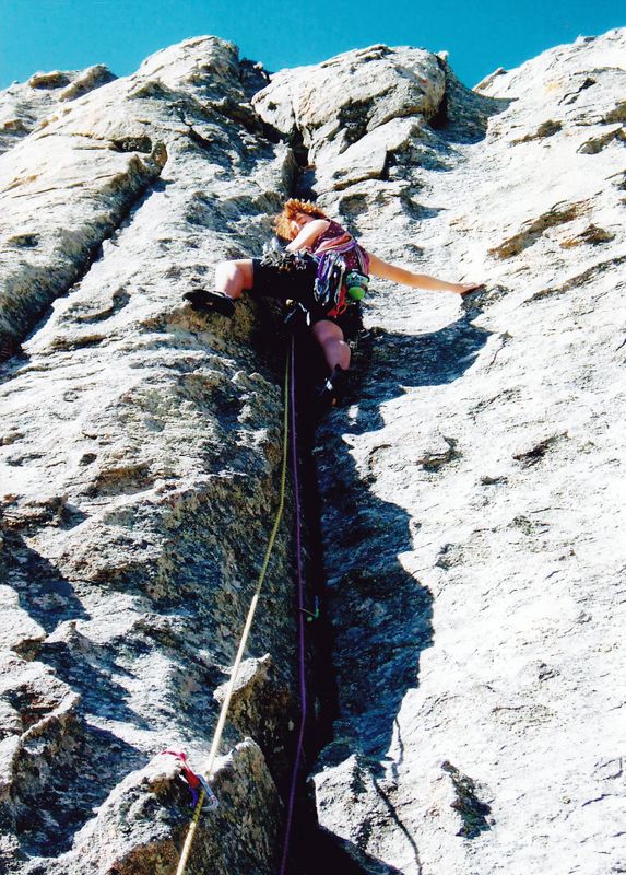Tuolumne Cathedral Peak Martina climbing
