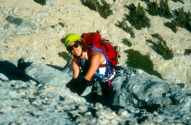 Tuolumne Cathedral Peak Martina climbing