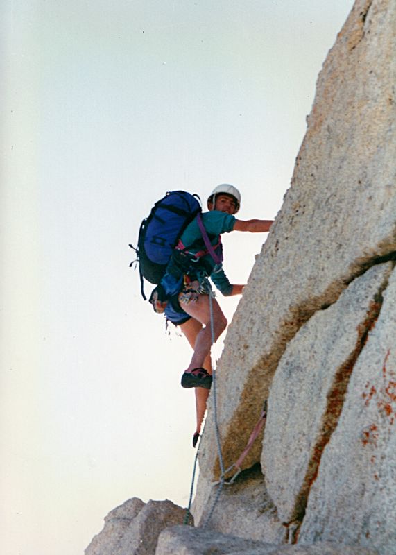 Tuolumne Cathedral Peak Brian climbing