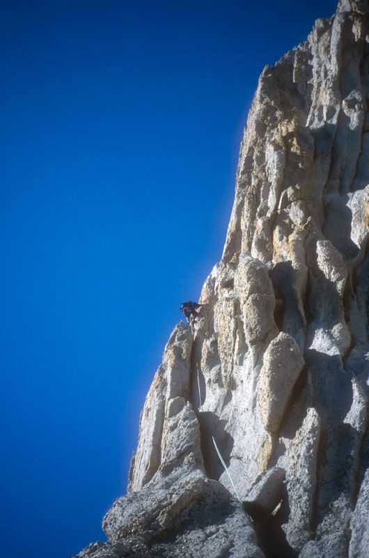 Tuolumne Cathedral Peak Martina climbing