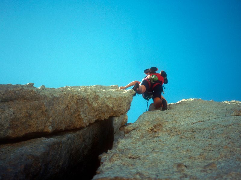 Tuolumne Cathedral Peak Martina climbing