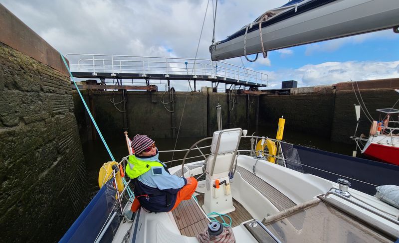 Jun 24 Taking a sailing boat through Inverness Caledonian canal locks 