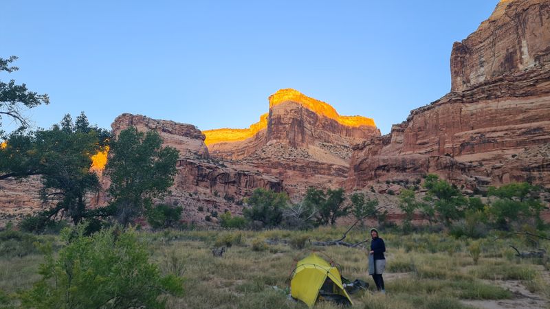 Camp at the mouth of Good Water Canyon