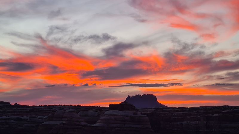 Sunset over Elaterite Butte