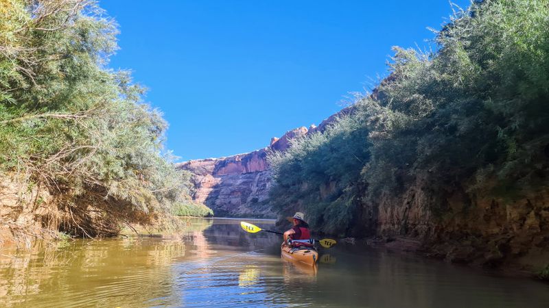 Paddling out from Three canyon