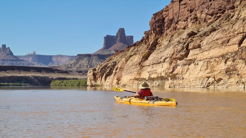 Day 5 Green River with Buttes of the Cross ahead