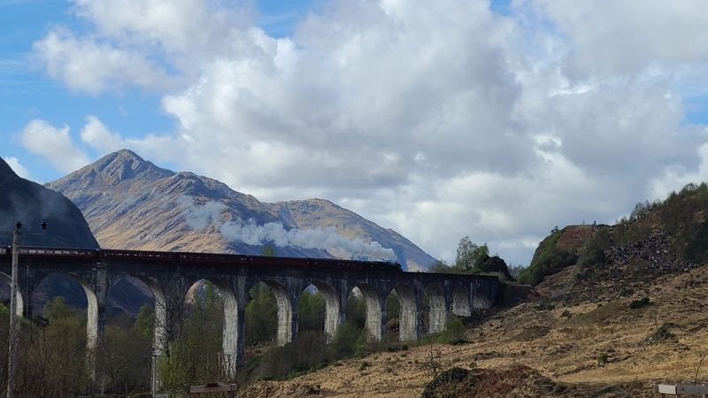 April 25 Glenfinnan viaduct and steam train
