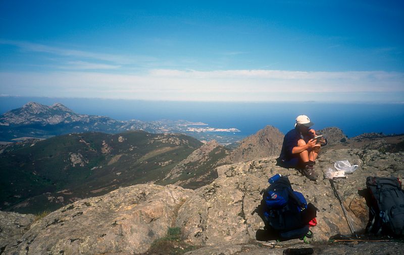Corsica GR20 Day 13 Martina nearing the finish at Calvi