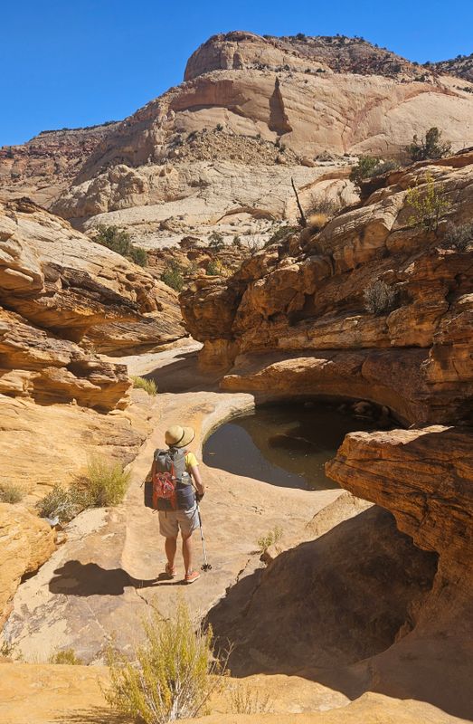 Martina at Capitol Gorge Tanks- our water supply!