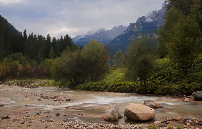 Boulder-strewn Avisio stream, Campitello di Fassa