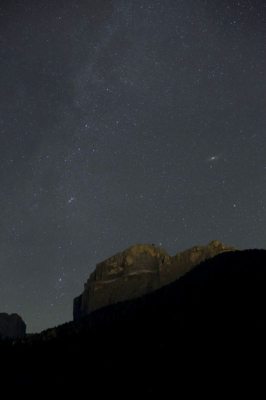 Perseus, Cassiopeia and Andromeda, over Sass Pordoi