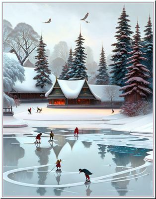Lodge & Ice skaters