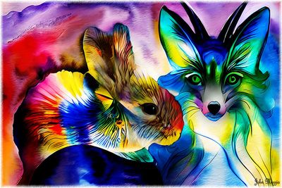 Fox and the rabbit