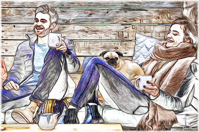 Couple and a Dog