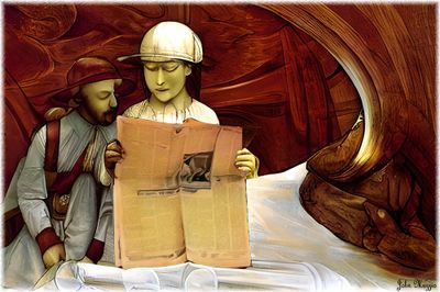 Couple Reading Newspaper