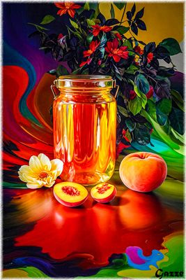 Jar, Fruit and a Flower