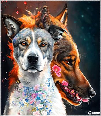 Dog and a Wolf: