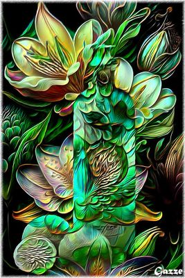 Bottle and Flowers