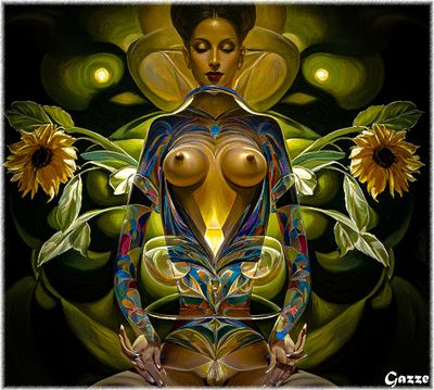 Lady and the Flowers