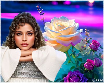 Lady and Flowers