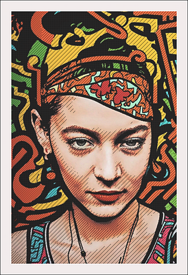 Young Lady with a Keith Haring Background