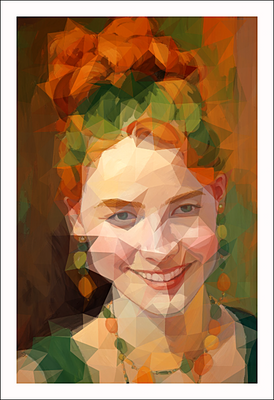 Young Lady in Geometric Art