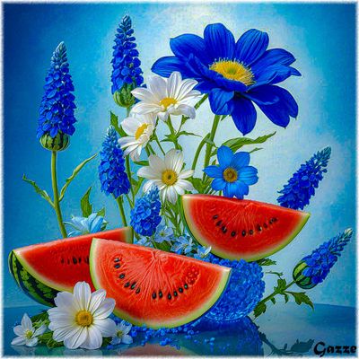 Flowers and Watermelon