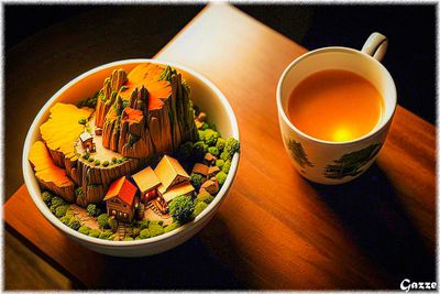 Coffee and a Scene in a Bowl