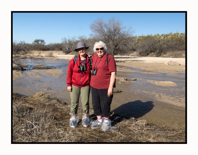 2023-02-06 4081 Kimberlee and Debi in Ziploc Waders