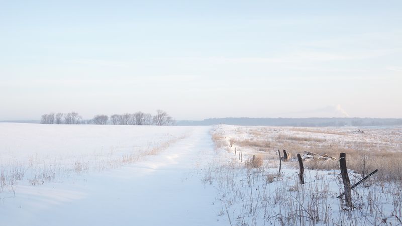 Pasture Fence and Snow 