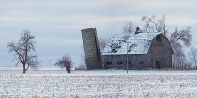 Leaning Silo and Barn 