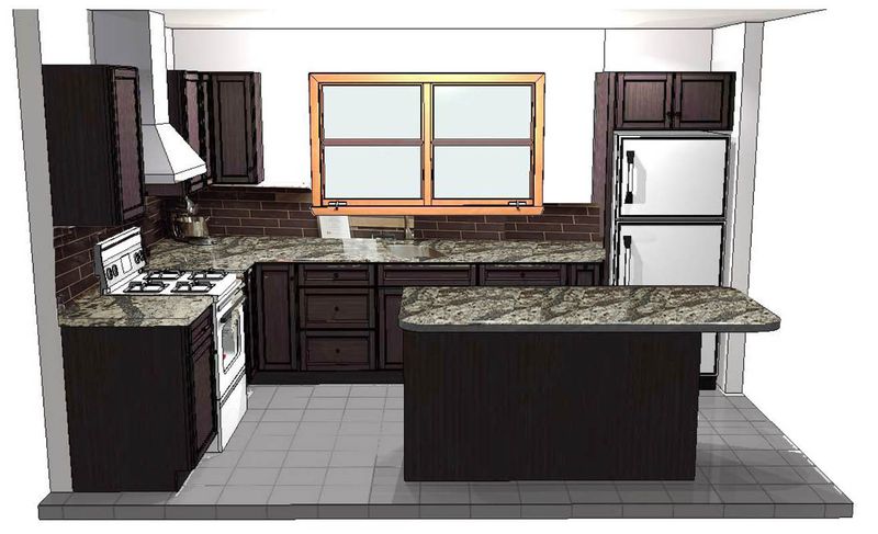 Kitchen rendering with Langdon counters