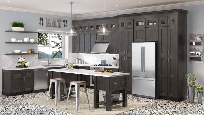Dark cabinets light counter marble herringbone.jpg