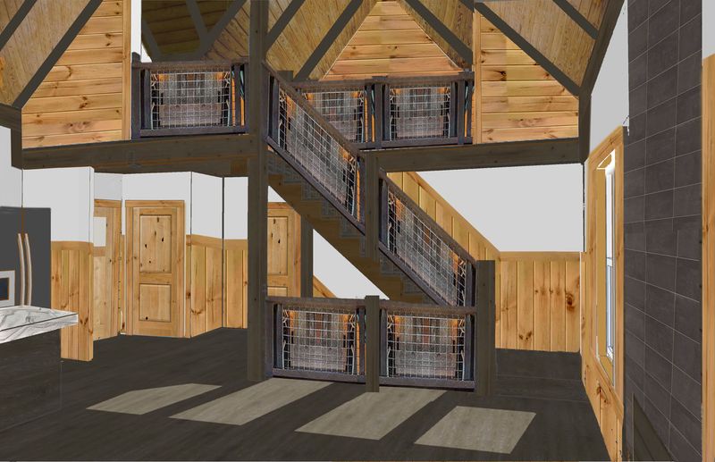 3-25-25 darkened railing & 8ft ceilings