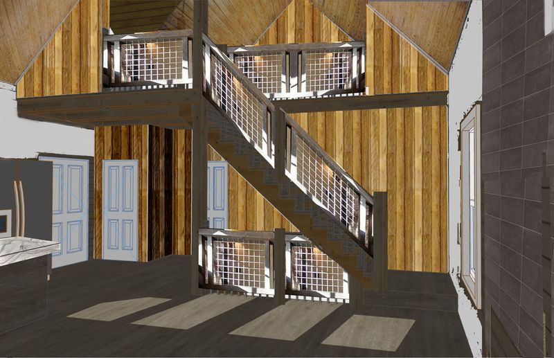 board and batten siding - pine ceiling
