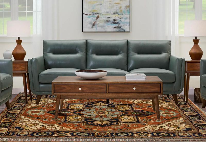 Blue with Orange Wool Heriz.jpg