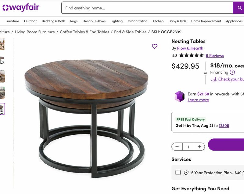 26 dia nesting coffee tables