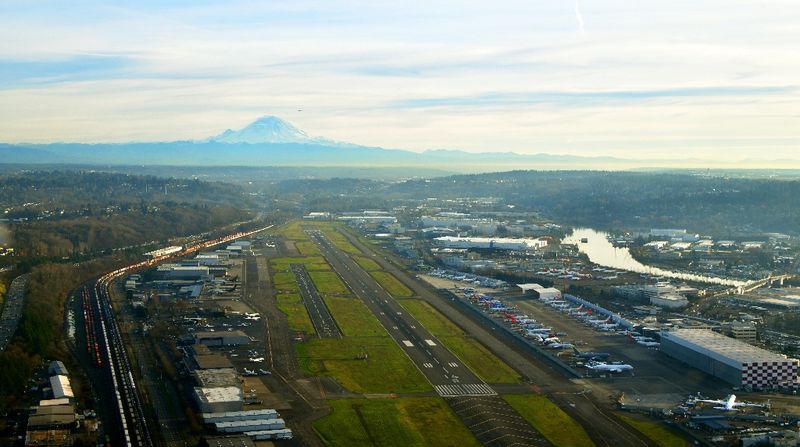Late afternoon Light over Boeing Field, and Mount Rainier, Seattle Washington 279 