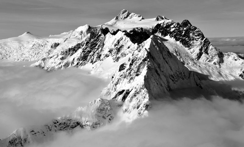 Mount Shuksan, Nooksack Tower, Summit Pyramid, The Hourglass, Jagged Ridge, Nooksack Cirque, Crystal Glacier, North Cascades  