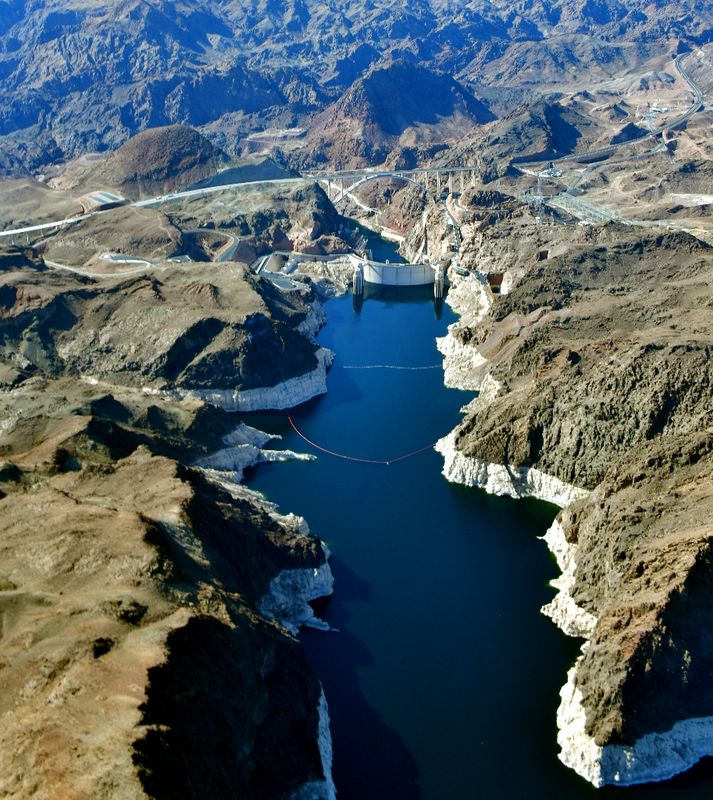 Hoover Dam, Colorado River, Black Canyon, Mike OCallaghanPat Tillman Memorial Bridge. Promontory Point,  Boulder City, Nevada 