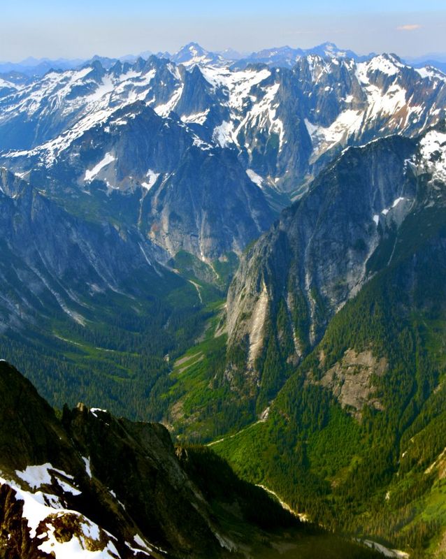 Goddell Creek Valley, Mt Crowder, Mount Fury, Phantom Peak, Crooked Thumb Peak, Mt Challenger, The Picket Range, North Cascades 