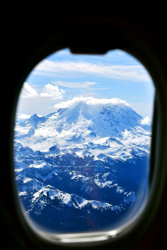 Mount Rainier from Horizon Airlines, Washington 043  