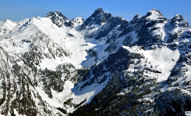 Lemah Mountain, Chimney Rock, Summit Chief Mountain, Overcoat, Burntboot Peak, Iceberg Lake, Burntboot Creek, Cascade Mountains,