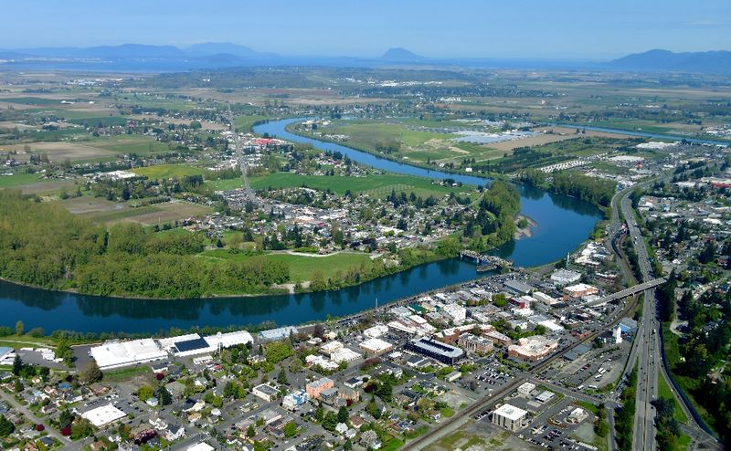 Mount Vernon, Insterstate 5, Skagit River, West Division Bridge, Memorial Highway, Riverbend, Skagit Airport, Anacortes, Guemes 
